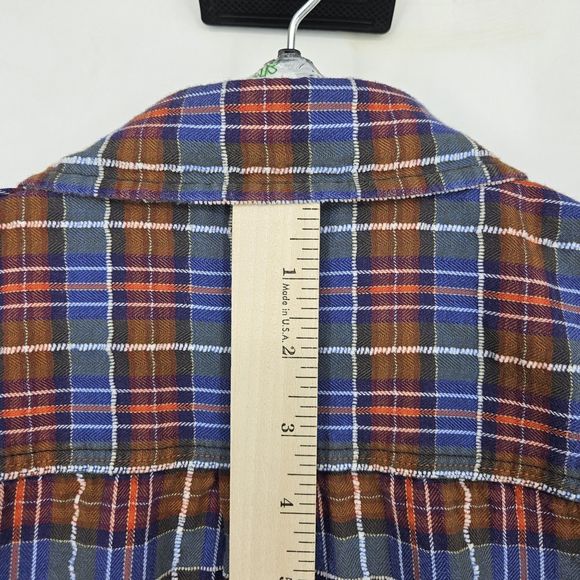 Carbon 2 Cobalt Shirt Mens Medium Button Up Short Sleeve Preppy Plaid Blue Red - Picture 5 of 10